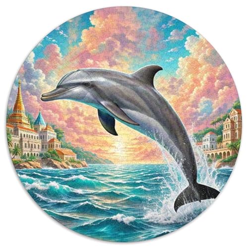 Delphin Puzzles 1000 Teile Schwer Puzzle Spielzeug Lernspiel Impossible Tier niedlich Herausforderung Spielzeug Für Erwachsene Und Kinder in Bewährter 1000pcs (67.5x67.5cm) von XBBDSOEPH
