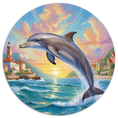 Delphin Puzzles 1000 Teile Schwer Puzzle Spielzeug Pädagogisches Spiel Impossible Tier niedlich Herausforderungsspielzeug Für Erwachsene Und Kinder in Bewährter 1000pcs (67.5x67.5cm) von XBBDSOEPH