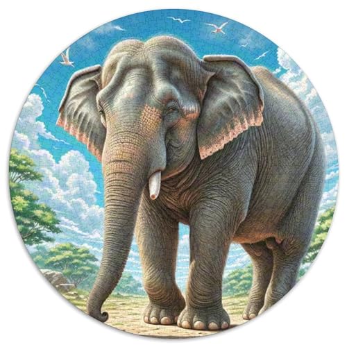 Elefanten Puzzles 1000 Teile Schwer Puzzle Spielzeug Lernspiel Impossible Tier niedlich Herausforderungsspielzeug Für Erwachsene Kinder 1000pcs (67.5x67.5cm) von XBBDSOEPH