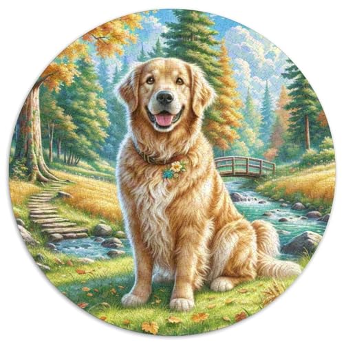 Goldener Retriever Puzzle 1000 Teile Schwer Puzzle Spielzeug Pädagogisches Spiel Impossible Herausforderung Spielzeug Für Erwachsene Kinder 1000pcs (67.5x67.5cm) von XBBDSOEPH
