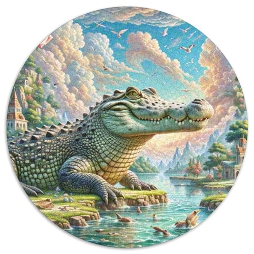 Krokodil Puzzle 1000-teilige Schwer Puzzle Spielzeug Lernspiel Impossible Tier niedlich Herausforderung Spielzeug Für Erwachsene Kinder 1000pcs (67.5x67.5cm) von XBBDSOEPH