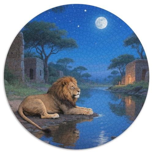 Löwen Puzzle 1000-teilige Schwer Puzzle Spielzeug Lernspiel Impossible Tier niedlich Herausforderungsspielzeug Für Erwachsene Und Kinder in Bewährter 1000pcs (67.5x67.5cm) von XBBDSOEPH