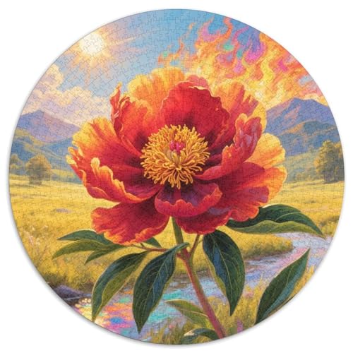 Peony Puzzle 1000-teilige Schwer Puzzle Spielzeug Pädagogisches Spiel Impossible Herausforderung Spielzeug Für Erwachsene Kinder 1000pcs (67.5x67.5cm) von XBBDSOEPH