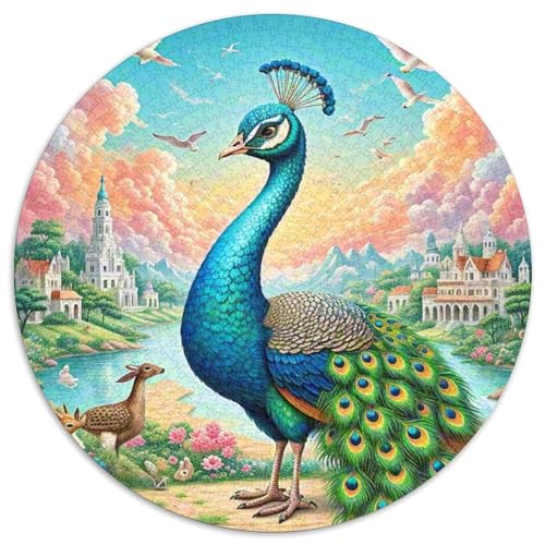 Pfauen Puzzle 1000 Teile Schwer Puzzle Spielzeug Pädagogisches Spiel Impossible Tier niedlich Herausforderungsspielzeug Für Erwachsene Und Kinder in Bewährter 1000pcs (67.5x67.5cm) von XBBDSOEPH