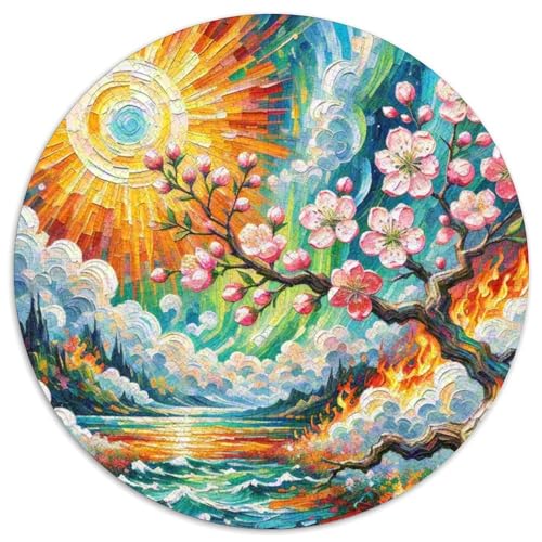 Pfirsichblüte Puzzle 1000-teilige Schwer Puzzle Spielzeug Lernspiel Impossible Herausforderung Spielzeug Für Erwachsene Und Kinder Ab 12 Jahren 1000pcs (67.5x67.5cm) von XBBDSOEPH