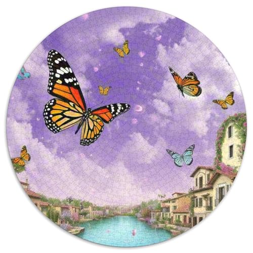 Schmetterling Puzzles 1000 Teile Schwer Puzzle Spielzeug Pädagogisches Spiel Impossible Tier niedlich Herausforderungsspielzeug Für Erwachsene Kinder 1000pcs (67.5x67.5cm) von XBBDSOEPH