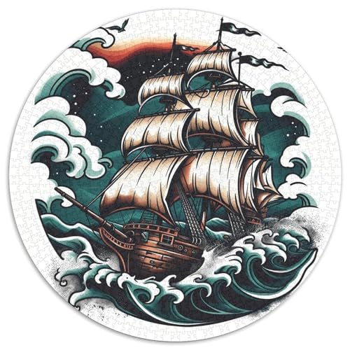 Segelboot Puzzles 1000 Teile Schwer Puzzle Spielzeug Pädagogisches Spiel Impossible Herausforderung Spielzeug Für Erwachsene Und Kinder Ab 12 Jahren 1000pcs (67.5x67.5cm) von XBBDSOEPH