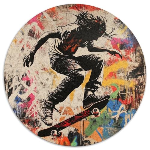 Skateboarding Puzzle 1000-teilige Schwer Puzzle Spielzeug Pädagogisches Spiel Impossible Herausforderungsspielzeug Für Erwachsene Kinder 1000pcs (67.5x67.5cm) von XBBDSOEPH