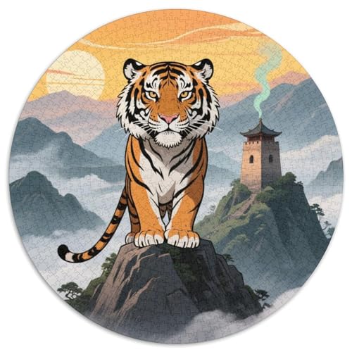 Tiger Puzzle 1000 Teile Schwer Puzzle Spielzeug Lernspiel Impossible Tier niedlich Herausforderung Spielzeug Für Erwachsene Kinder 1000pcs (67.5x67.5cm) von XBBDSOEPH