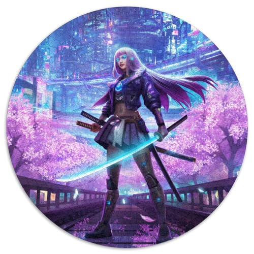 Weiblicher Krieger Puzzle 1000 Teile Schwer Puzzle Spielzeug Lernspiel Impossible Science Fiction Cyberpunk Herausforderungsspielzeug Für Erwachsene Kinder 1000pcs (67.5x67.5cm) von XBBDSOEPH