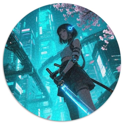 Weiblicher Krieger Puzzles 1000 Teile Schwer Puzzle Spielzeug Lernspiel Impossible Science Fiction Cyberpunk Herausforderung Spielzeug Für Erwachsene Und Kinder in Bewährter 1000pcs (67.5x67.5cm) von XBBDSOEPH