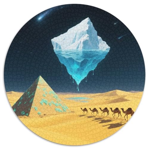 Wüste Puzzle 1000-teilige Schwer Puzzle Spielzeug Lernspiel Impossible Eisberg Pyramide Science Fiction Herausforderungsspielzeug Für Erwachsene Und Kinder in Bewährter 1000pcs (67.5x67.5cm) von XBBDSOEPH