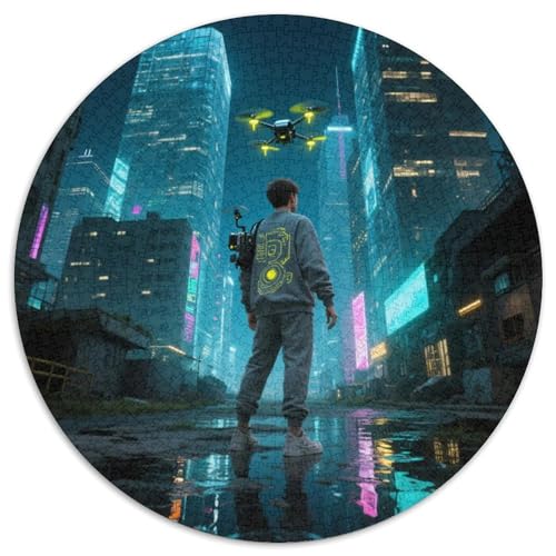 Zukunftswelt Puzzles 1000 Teile Schwer Puzzle Spielzeug Lernspiel Impossible Cyberpunk Science Fiction Herausforderung Spielzeug Für Erwachsene Und Kinder Ab 14 Jahren 1000pcs (67.5x67.5cm) von XBBDSOEPH