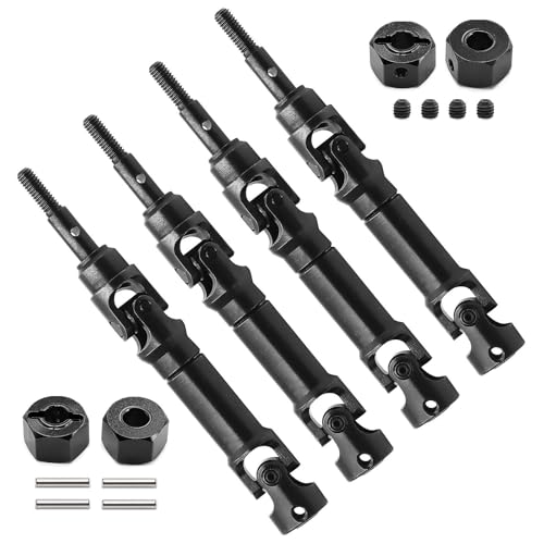 XBERSTAR 4pcs Universal Drive Shaft for Mini Maxx RC Car CVD Front Rear Drivesshaft with Coupler (Black) von XBERSTAR
