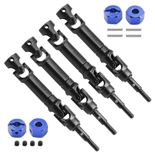 XBERSTAR 4pcs Universal Drive Shaft for Mini Maxx RC Car CVD Front Rear Drivesshaft with Coupler (Blue) von XBERSTAR