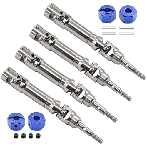 XBERSTAR Antriebswelle für Traxxas Mini Maxx RC CVD vorne hinten Universal Antriebswellenkupplung Zubehör (blau), 4 Stück von XBERSTAR