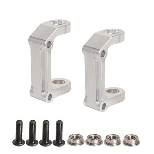 XBERSTAR C Blocks Lenkbecher für Tamiya 1/10 Fighter NXGEN DT-04 RC Aluminium Caster Blocks C Naben Ersatzteile (Silber) von XBERSTAR