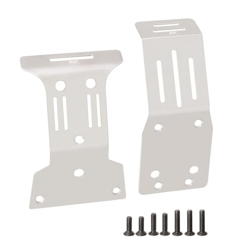XBERSTAR Chassis Armors Set for Tamiya 1/10 Fighter Nxgen DT-04 RC Front Rear Stainless Steel Chassis Armors Protection Skid Plate von XBERSTAR