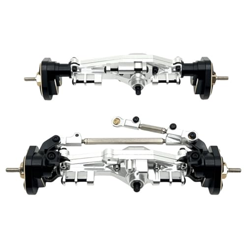 XBERSTAR RC Aluminium Achse Montage für MJX 1/12 H12Y H12Y+ H12P RC Vorne Hinten Gerade Komplette Achse (Silber Vorne Hinterachse Montage) von XBERSTAR