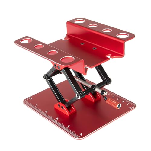 XBERSTAR RC Auto-Reparaturständer für 1/8 1/10 1/14 RC verstellbarer Reparaturständer Aluminium-Reparaturarbeitsplatz (Rot B) von XBERSTAR