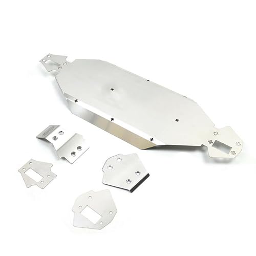 XBERSTAR RC Chassis Armors Set for LOSI 1/10 U4 Lasernut Stainless Steel Chassis Armor Plate Protection Upgrade Part (Chassis Armor + Front Rear Anti-Scratch Kit) von XBERSTAR
