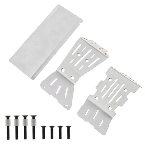 XBERSTAR RC Chassis Armors for Arrma 1/10 Gorgon RC Car Stainless Steel Chassis Guard Skid Protection Plate (Silver) von XBERSTAR