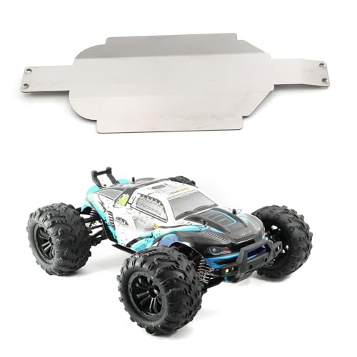 XBERSTAR RC Edelstahl Chassis Armor Skid für SCY 16101 16102 16103 16201 16101 Pro 1/16 RC Chassis Armor Guard Plate RC Schutzplatte Upgrades Teile (Silber) von XBERSTAR