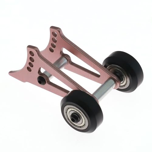 XBERSTAR RC Head Up Wheel für Tamiya CW-01 Lunchbox RC Aluminium Single Double Head Up Wheel Wheelie Bar Montage (Champagner Doppelräder) von XBERSTAR