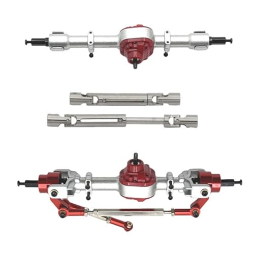 XBERSTAR RC Komplette Achse für 1/12 MN82T LC79 MN82S MN82 Pro MN82 RC Aluminium Vorne Hinten Portal Achsen Antriebswelle (Red) von XBERSTAR