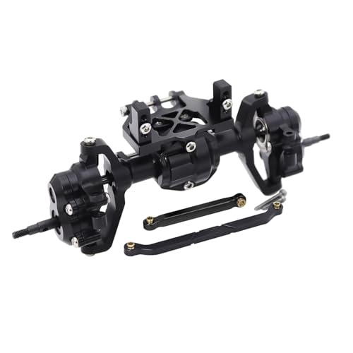 XBERSTAR RC Portal Achsen Set für 1/18 Redcat Ascent 18 RC Vorne Hinterachse Montage Komplettes Portal Vorder- und Hinterachse mit Servohalterungen Upgrade Teile (Vorderachse Schwarz) von XBERSTAR