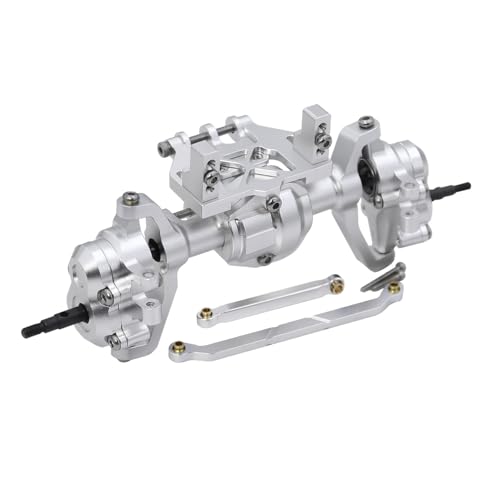 XBERSTAR RC Portal Achsen Set für 1/18 Redcat Ascent 18 RC Vorne Hinterachse Montage Komplettes Portal Vorder- und Hinterachse mit Servohalterungen Upgrade Teile (Vorderachse Silber) von XBERSTAR