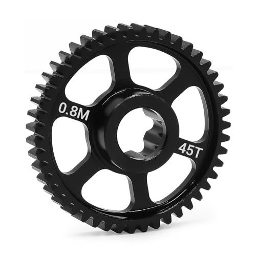 XBERSTAR RC Steel Gears for Traxxas Mini Maxx RC Harden Main Spur Metal Gear 0.8M 45T 47T Large Gear Accessory (45T) von XBERSTAR