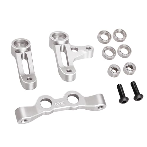 XBERSTAR RC Steering Kit for Tamiya 1/10 VX-02RS Pro RC Aluminum Alloy Steering Kit (Silver) von XBERSTAR