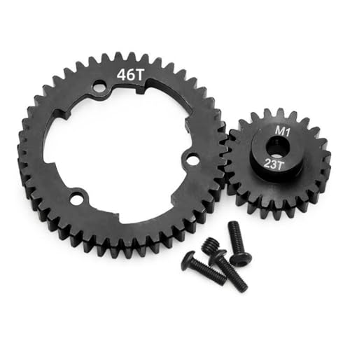 XBERSTAR Stirnrad aus gehärtetem Stahl für Traxxas 1/5 X-Maxx 1/7 XO-1 1/10 Maxx 1/10 E-REVO 2.0 VXL Ersatzgetriebe (46T+23T) von XBERSTAR