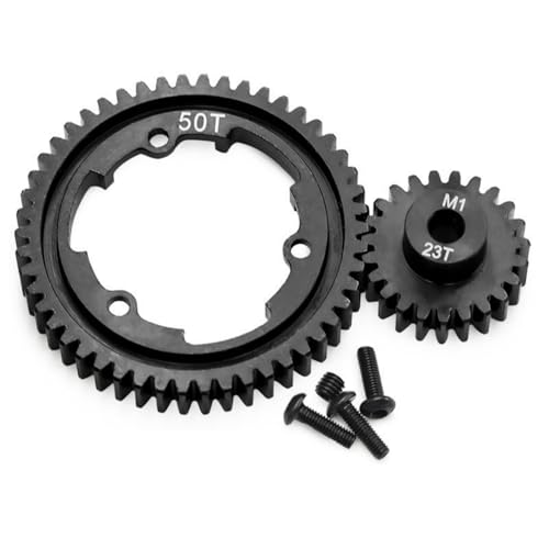 XBERSTAR Stirnrad aus gehärtetem Stahl für Traxxas 1/5 X-Maxx 1/7 XO-1 1/10 Maxx 1/10 E-REVO 2.0 VXL Ersatzgetriebe (50T+23T) von XBERSTAR