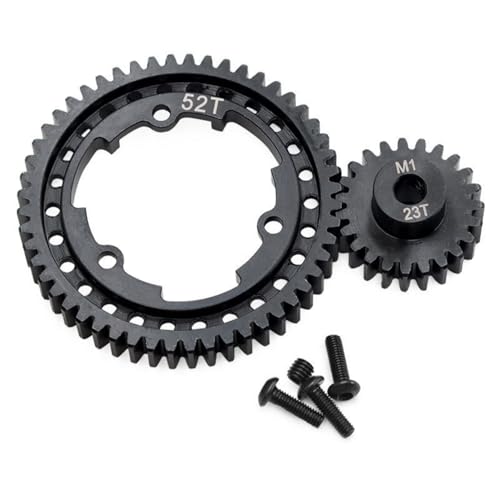 XBERSTAR Stirnrad aus gehärtetem Stahl für Traxxas 1/5 X-Maxx 1/7 XO-1 1/10 Maxx 1/10 E-REVO 2.0 VXL Ersatzgetriebe (52T+23T) von XBERSTAR