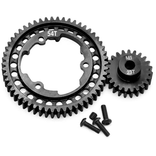 XBERSTAR Stirnrad aus gehärtetem Stahl für Traxxas 1/5 X-Maxx 1/7 XO-1 1/10 Maxx 1/10 E-REVO 2.0 VXL Ersatzgetriebe (54T+23T) von XBERSTAR