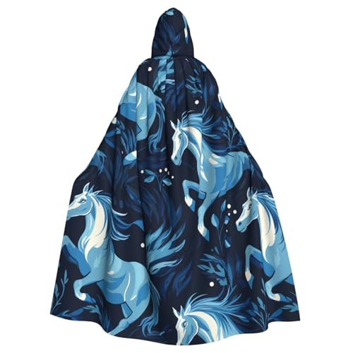 XBKGOHA Blaues Pferd bedruckter Halloween-Umhang mit Kapuze für Erwachsene, ohne Reißverschluss, bequem für Kostümpartys XBKGOHA Blaues Pferd bedruckter Halloween-Umhang mit Kapuze für Erwachsene, ohne Reißverschluss, bequem für Kostümpartys von XBKGOHA