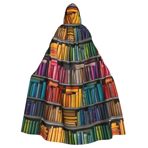 XBKGOHA Buntes Bücherregal, bedruckt, Halloween, Erwachsenen-Kapuzenumhang, ohne Reißverschluss, bequem für Kostümpartys XBKGOHA Buntes Bücherregal, bedruckt, Halloween, Erwachsenen-Kapuzenumhang, ohne Reißverschluss, bequem für Kostümpartys von XBKGOHA