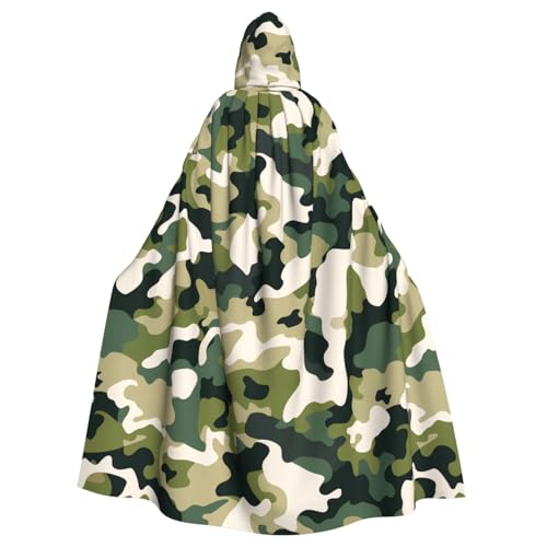 XBKGOHA Camouflage-Muster (2) Bedruckter Halloween-Umhang mit Kapuze für Erwachsene, ohne Reißverschluss, bequem für Kostümpartys von XBKGOHA