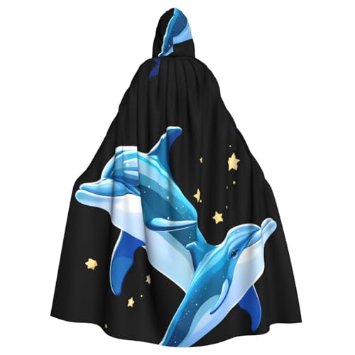 XBKGOHA Dolphins In The Starry Sky Printed Halloween Adult Hooded Cape Cloak No Zipper, Comfortable For Costume Parties XBKGOHA Dolphins In The Starry Sky Printed Halloween Adult Hooded Cape Cloak No Zipper, Comfortable For Costume Parties von XBKGOHA