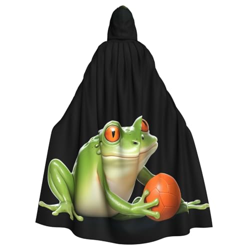 XBKGOHA Frosch Rolling The Ball Bedruckter Halloween-Umhang mit Kapuze für Erwachsene, ohne Reißverschluss, bequem für Kostümpartys XBKGOHA Frosch Rolling The Ball Bedruckter Halloween-Umhang mit Kapuze für Erwachsene, ohne Reißverschluss, bequem für Kostümpartys von XBKGOHA
