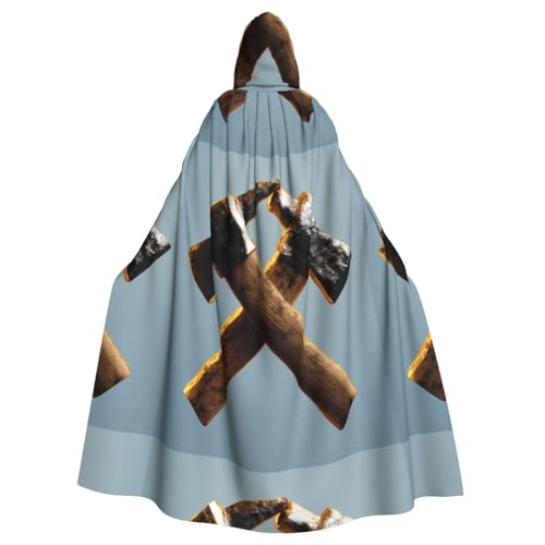 XBKGOHA Gekreuzter Hammer-bedruckter Halloween-Umhang mit Kapuze, kein Reißverschluss, bequem für Kostümpartys XBKGOHA Gekreuzter Hammer-bedruckter Halloween-Umhang mit Kapuze, kein Reißverschluss, bequem für Kostümpartys von XBKGOHA