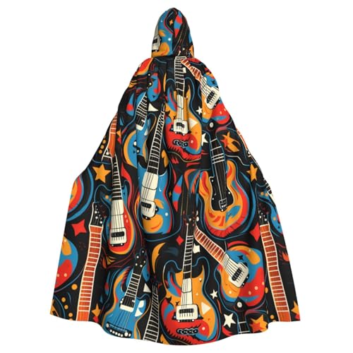 XBKGOHA Gitarren Kunstdruck, Halloween-Umhang mit Kapuze, ohne Reißverschluss, bequem für Kostümpartys XBKGOHA Gitarren Kunstdruck, Halloween-Umhang mit Kapuze, ohne Reißverschluss, bequem für Kostümpartys von XBKGOHA