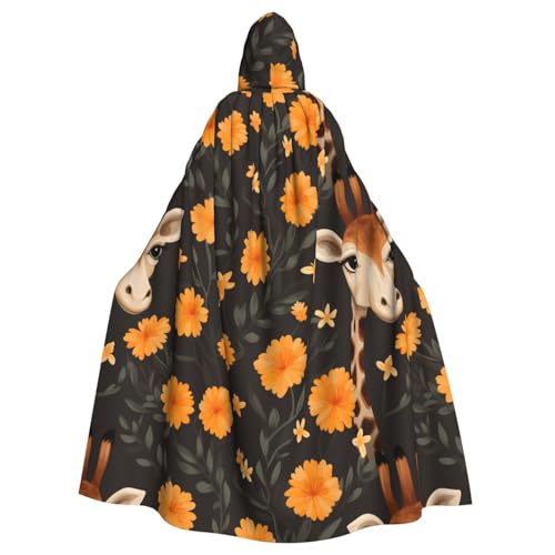 XBKGOHA Halloween-Umhang mit Giraffe mit Blumenmuster, Kapuzenumhang für Erwachsene, ohne Reißverschluss, bequem für Kostümpartys XBKGOHA Halloween-Umhang mit Giraffe mit Blumenmuster, Kapuzenumhang für Erwachsene, ohne Reißverschluss, bequem für Kostümpartys von XBKGOHA