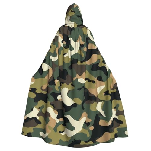XBKGOHA Halloween-Umhang mit Kapuze, Camouflage-Druck, ohne Reißverschluss, bequem für Kostümpartys XBKGOHA Halloween-Umhang mit Kapuze, Camouflage-Druck, ohne Reißverschluss, bequem für Kostümpartys von XBKGOHA