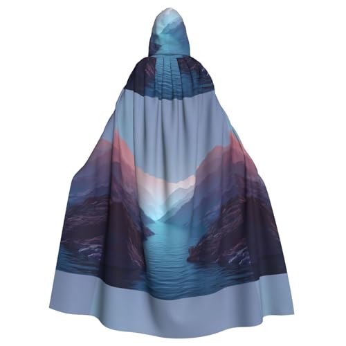 XBKGOHA Halloween-Umhang mit Kapuze, Farbverlauf, bedruckt, ohne Reißverschluss, bequem für Kostümpartys XBKGOHA Halloween-Umhang mit Kapuze, Farbverlauf, bedruckt, ohne Reißverschluss, bequem für Kostümpartys von XBKGOHA