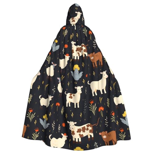 XBKGOHA Halloween-Umhang mit Kapuze und Bauernhoftier-Druck, ohne Reißverschluss, bequem für Kostümpartys XBKGOHA Halloween-Umhang mit Kapuze und Bauernhoftier-Druck, ohne Reißverschluss, bequem für Kostümpartys von XBKGOHA