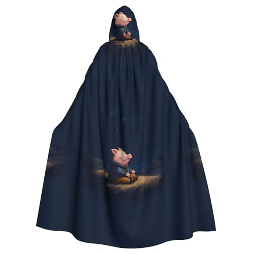 XBKGOHA Halloween-Umhang mit Schwein im Sternenhimmel, bedruckt, ohne Reißverschluss, bequem für Kostümpartys XBKGOHA Halloween-Umhang mit Schwein im Sternenhimmel, bedruckt, ohne Reißverschluss, bequem für Kostümpartys von XBKGOHA