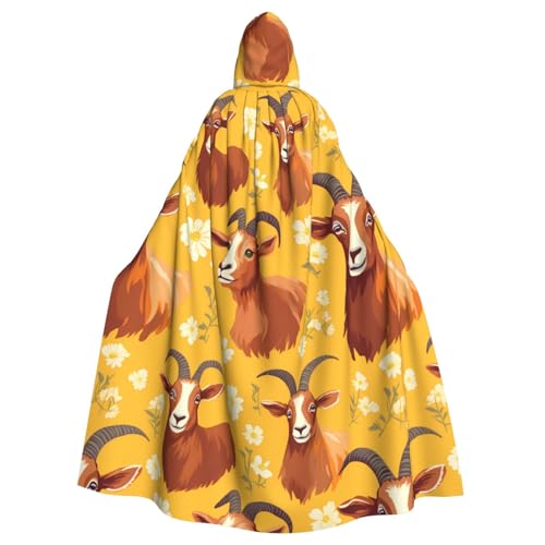 XBKGOHA Halloween-Umhang mit Ziegen-Motiv, mit Kapuze, ohne Reißverschluss, bequem für Kostümpartys XBKGOHA Halloween-Umhang mit Ziegen-Motiv, mit Kapuze, ohne Reißverschluss, bequem für Kostümpartys von XBKGOHA